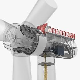3D model Wind Turbine Inside